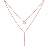 Colier argint placat cu aur roz cu dublu lantisor DiAmanti Z1532N_rose-DIA